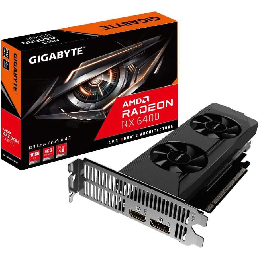 Tarjeta gráfica Gigabyte AMD Radeon RX 6400 de 4 GB y 64 bits (reacondicionada)