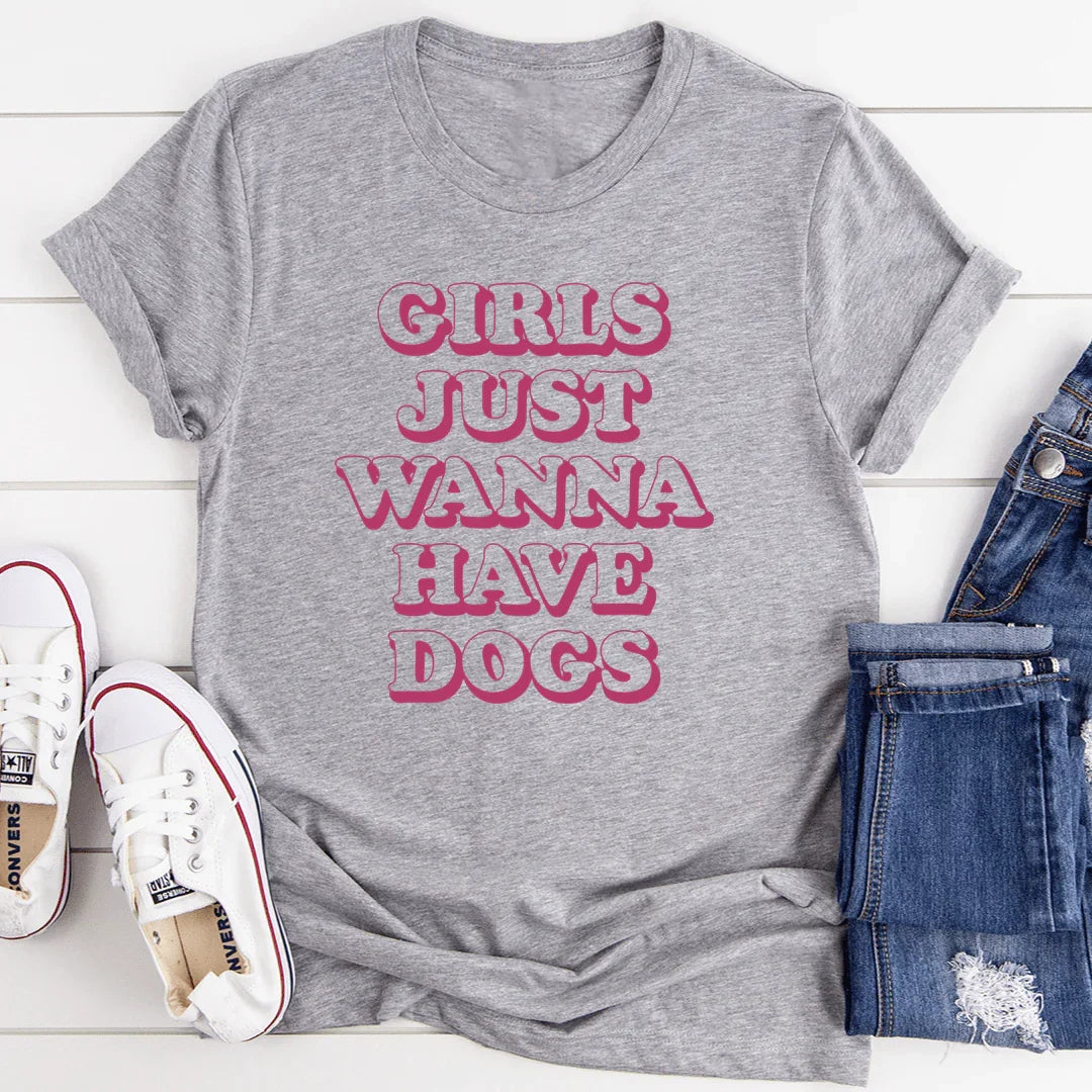 Dog Mom Soft Graphic Top – "Girls Just Wanna Have Dogs" Tee