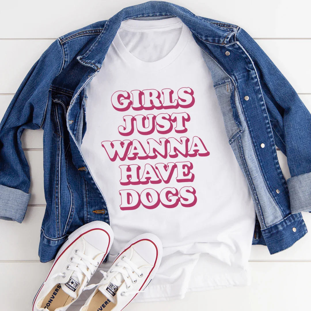 Dog Mom Soft Graphic Top – "Girls Just Wanna Have Dogs" Tee