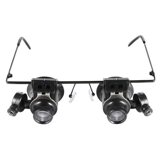Gafas tipo lupa 20X con luz LED blanca