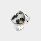 Glitter Leopard Pattern Heart Stone Adjustable Ring