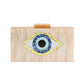 Glittered Evil Eye Celluloid Acetate Clutch Crossbody Bag