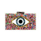 Glittered Evil Eye Celluloid Acetate Clutch Crossbody Bag