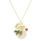 Gold Dipped CZ Snowman Pendant Necklace