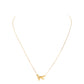 Gold Dipped Dachshund Heart Charm Dog Detailed Necklace