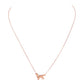 Gold Dipped Dachshund Heart Charm Dog Detailed Necklace
