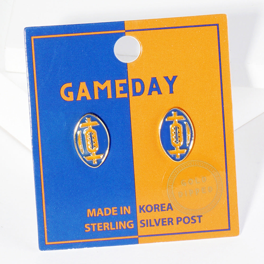 Gold Dipped GAMEDAY Football Stud Earrings