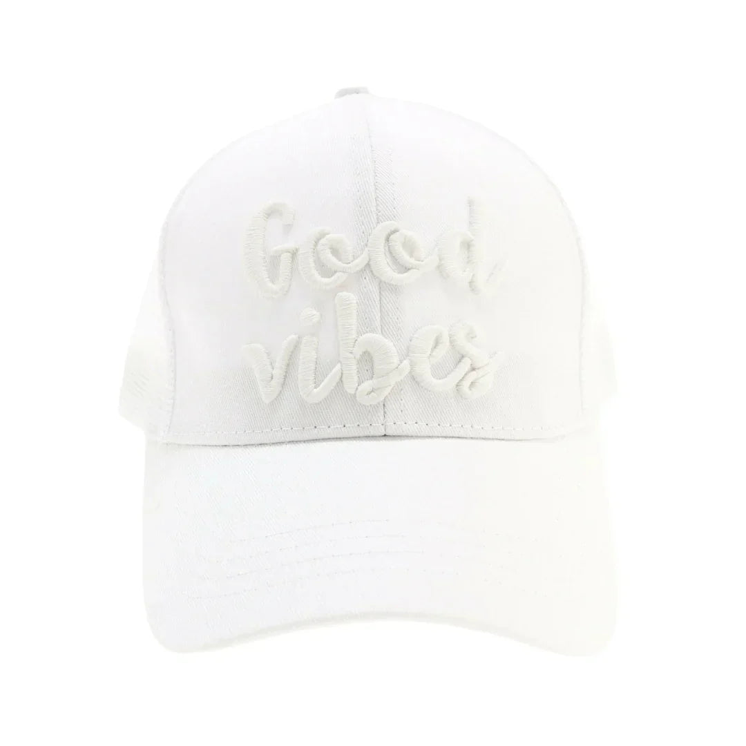 Good Vibes Mesh Back High Ponytail C.C Ball Cap