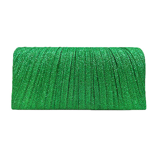 Pleated Shimmery Evening Clutch Crossbody Bag