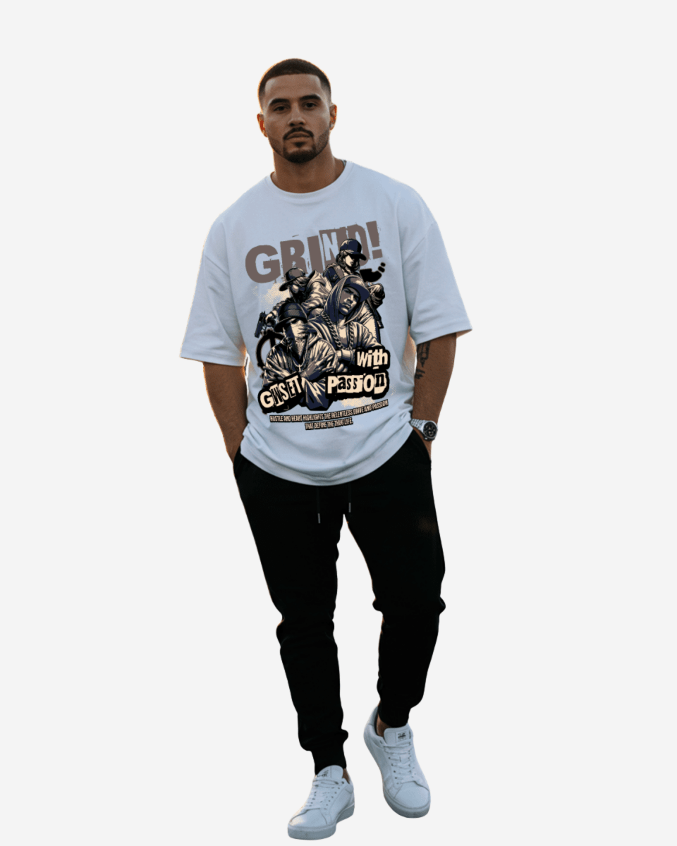 G West Grind With Passion Oversized T-Shirt Mens