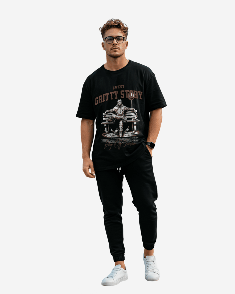 G West Gritty Story Oversized T-Shirt Mens