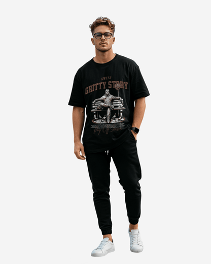 G West Gritty Story Oversized T-Shirt Mens