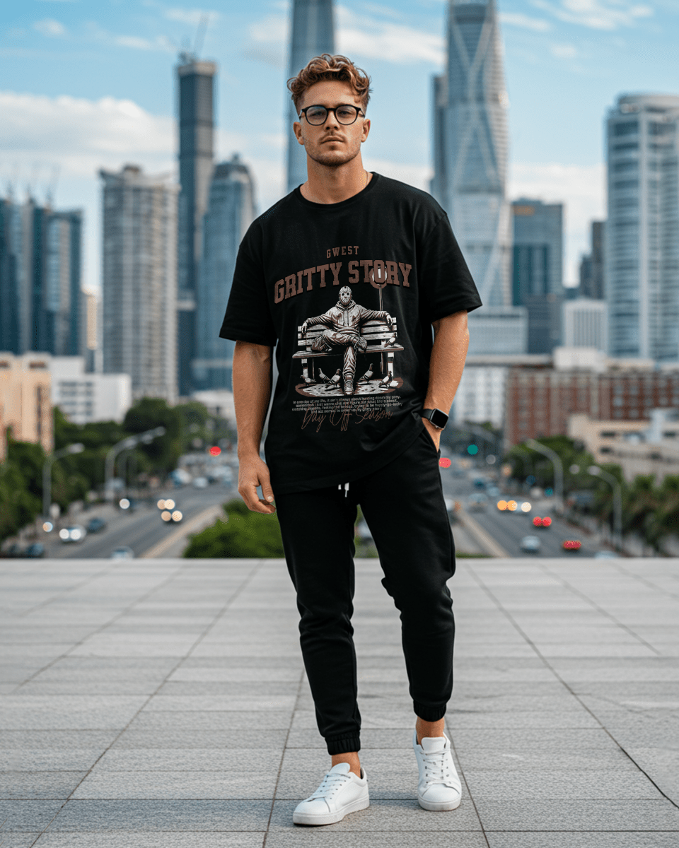 G West Gritty Story Oversized T-Shirt Mens