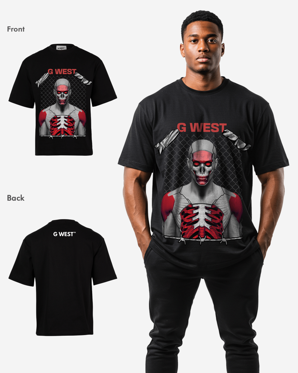 G WEST red eyed rage OVERSIZED T-Shirt Mens