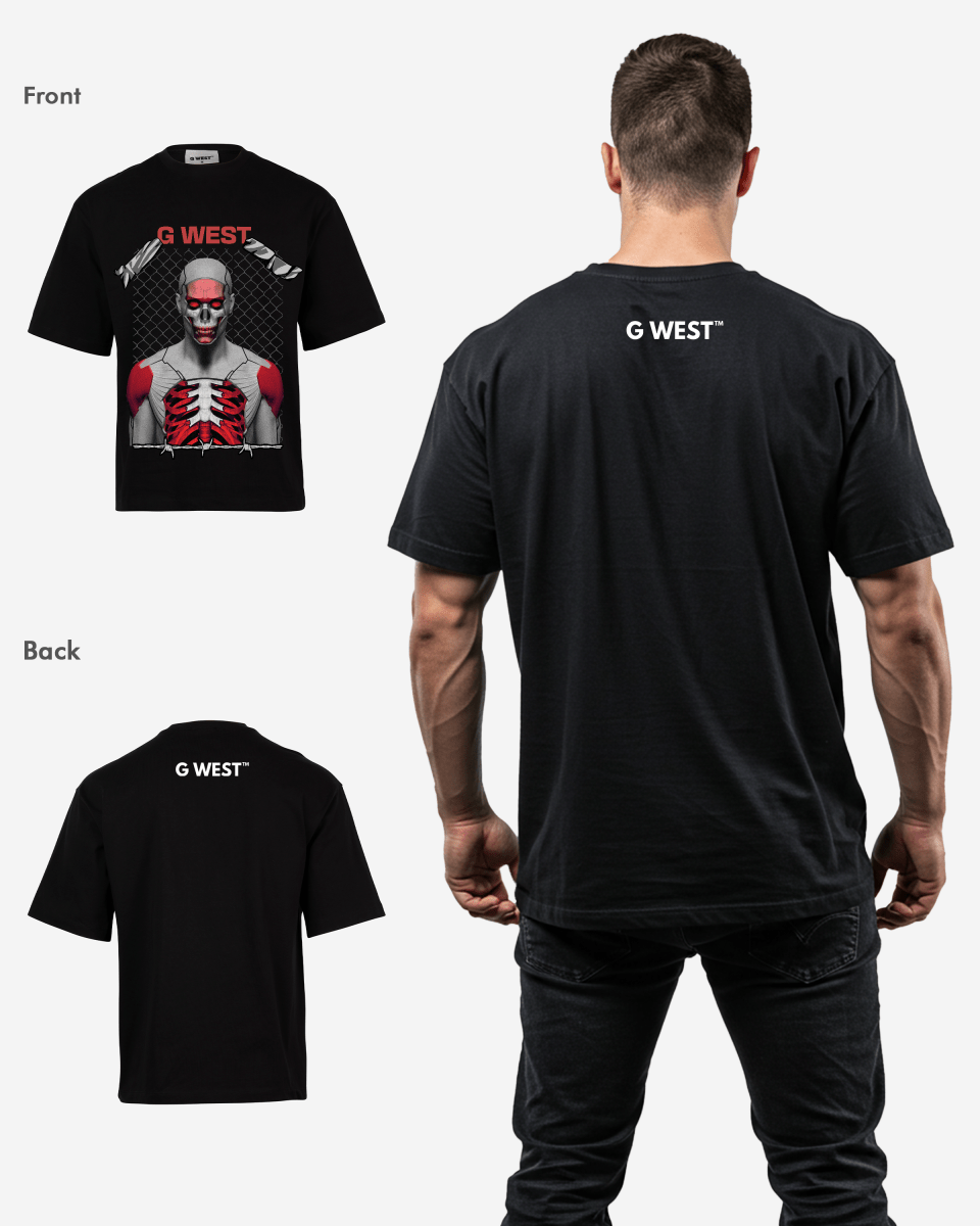 G WEST red eyed rage OVERSIZED T-Shirt Mens