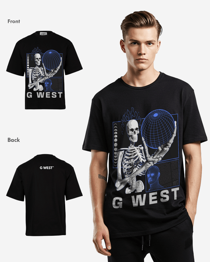 G WEST T-Shirt Flaming Fate Oversized Mens
