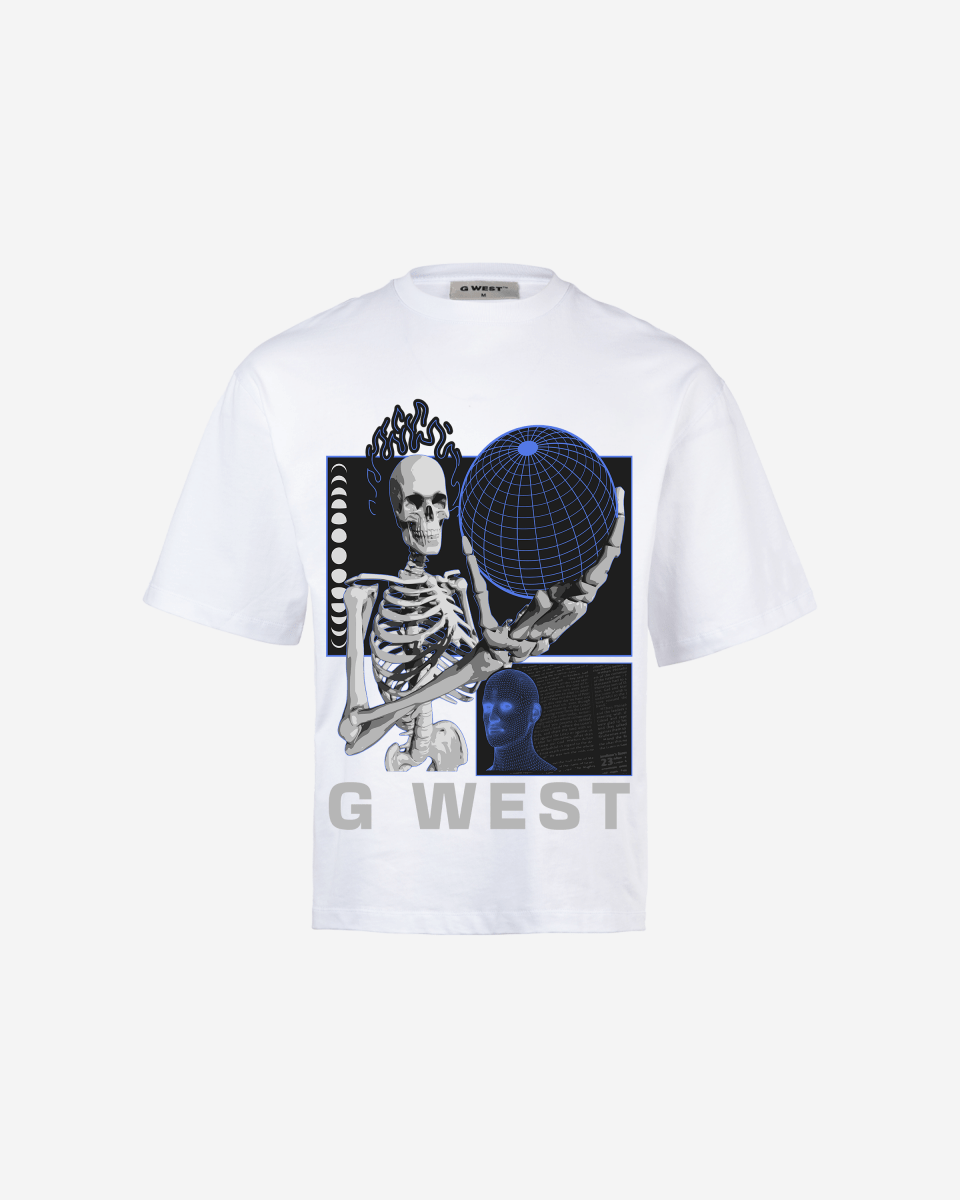 G WEST T-Shirt Flaming Fate Oversized Mens