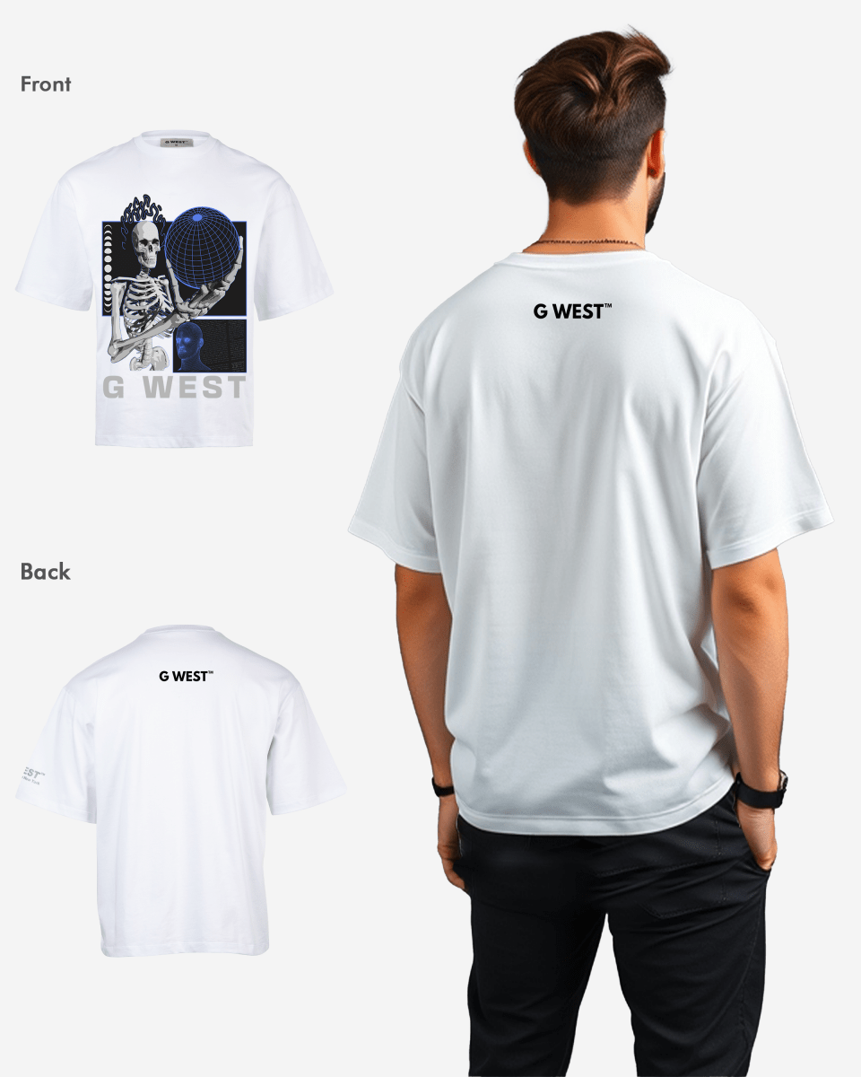G WEST T-Shirt Flaming Fate Oversized Mens