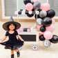 Pink & Black Halloween Balloon Garland Kit