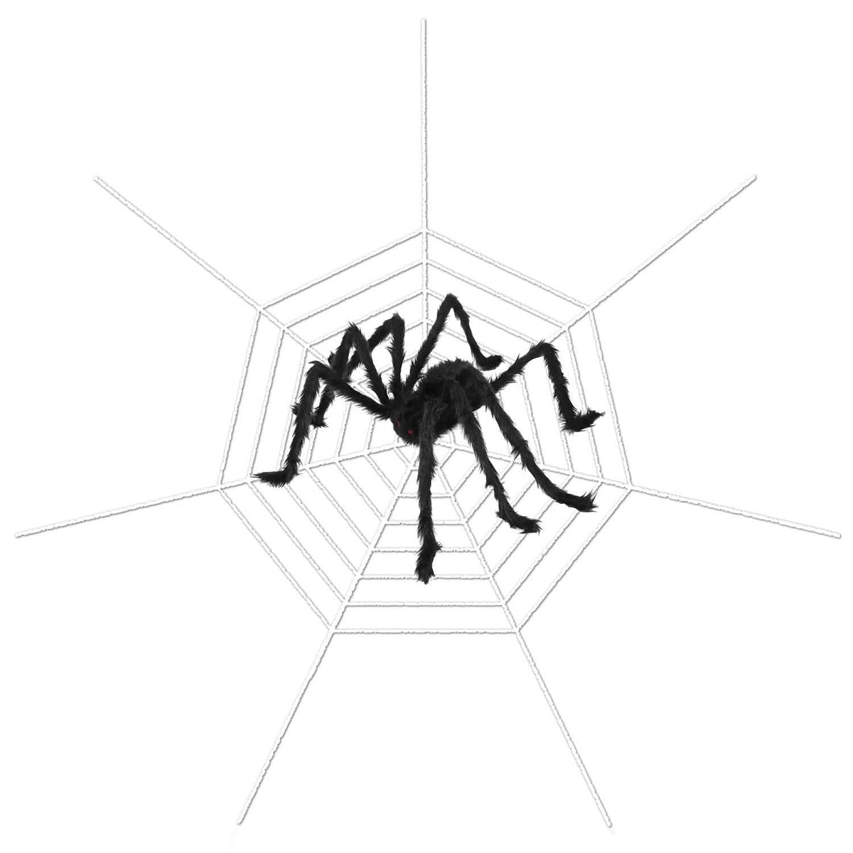 Decoraciones de Halloween Araña de 124 cm con telaraña gigante de 320 cm