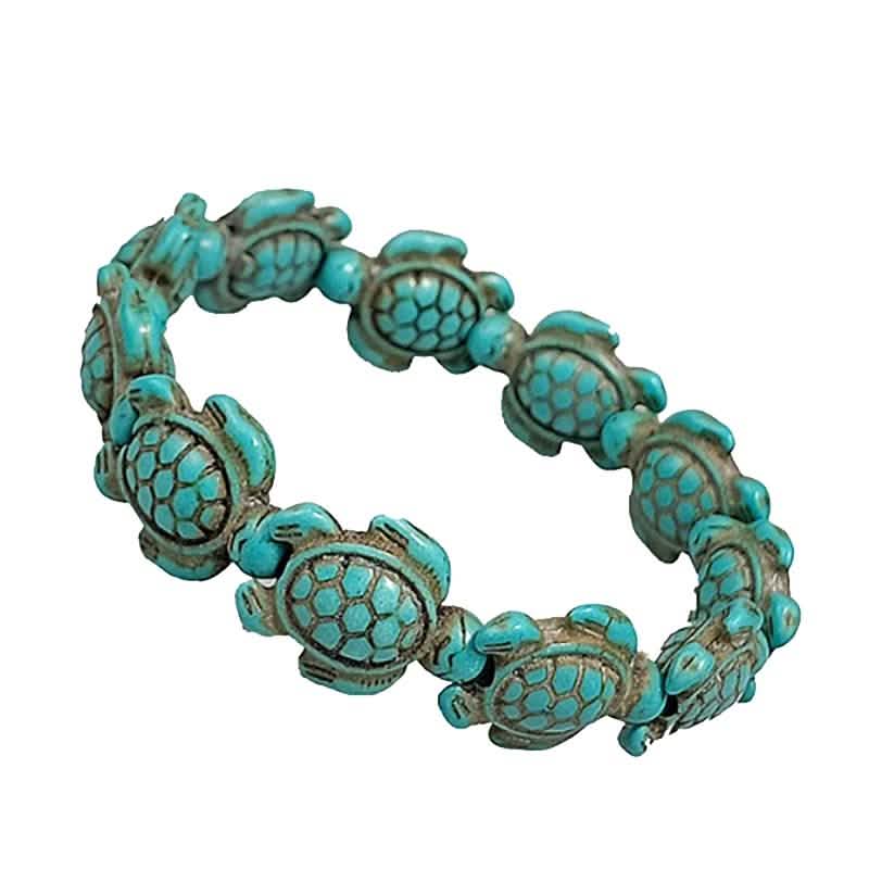 Pulsera de tortugas marinas hawaianas de turquesa hechas a mano