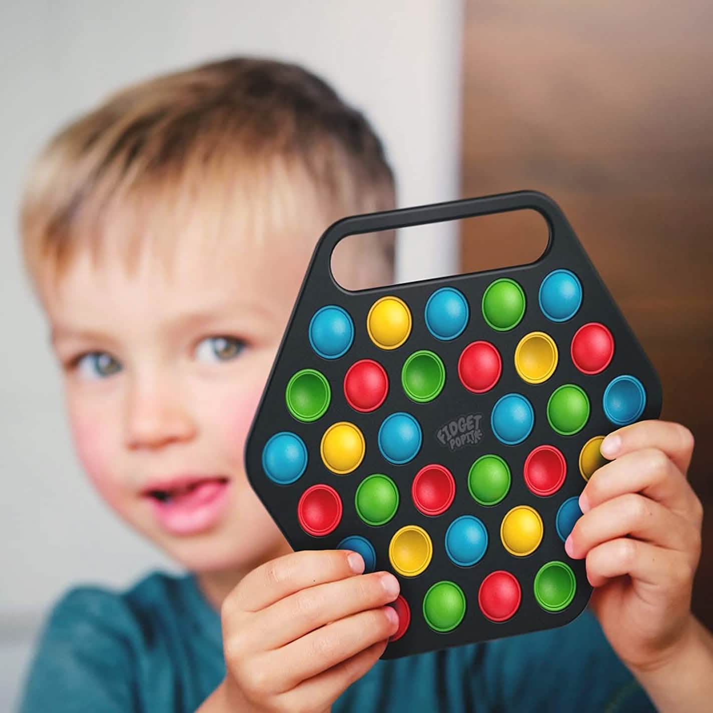 Juego de mesa Pop it de cubierta dura con asa de transporte para adultos y niños