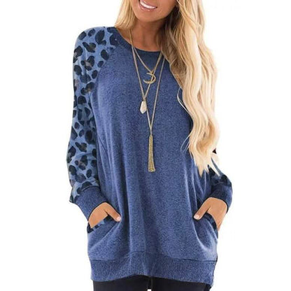 Sudadera con diseño de leopardo de manga larga ultrasuave para mujer Haute Edition