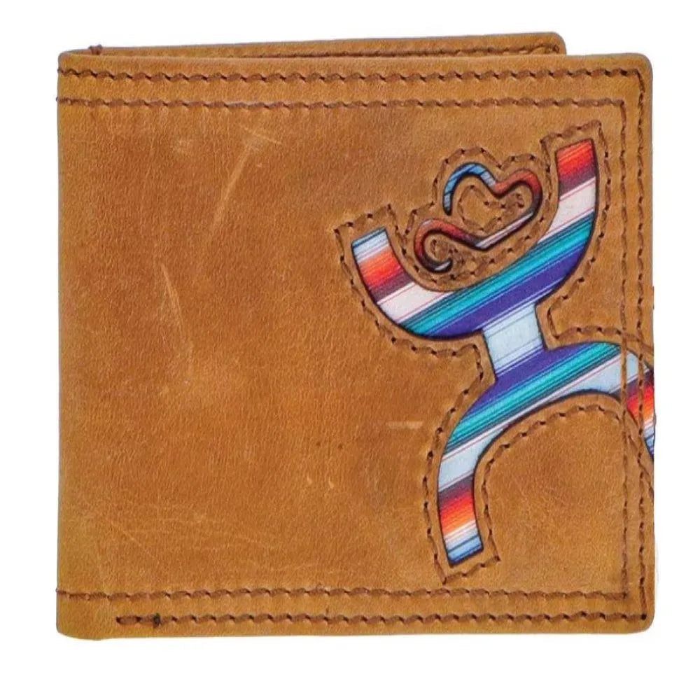 Billetera Plegable para Hombre HOOey Inlay Serape Hands-Up (Color Canela)