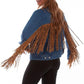 Honey Creek Denim with Leopard Fringe - Womens Jacket