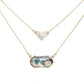 Heart Hexagon Bead Pendant Double Layered Necklace