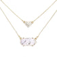 Heart Hexagon Bead Pendant Double Layered Necklace