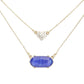 Heart Hexagon Bead Pendant Double Layered Necklace