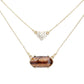 Heart Hexagon Bead Pendant Double Layered Necklace