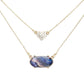 Heart Hexagon Bead Pendant Double Layered Necklace