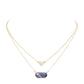 Heart Hexagon Bead Pendant Double Layered Necklace