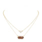 Heart Hexagon Bead Pendant Double Layered Necklace