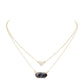 Heart Hexagon Bead Pendant Double Layered Necklace