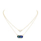 Heart Hexagon Bead Pendant Double Layered Necklace