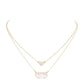 Heart Hexagon Bead Pendant Double Layered Necklace