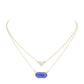 Heart Hexagon Bead Pendant Double Layered Necklace