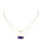 Heart Hexagon Bead Pendant Double Layered Necklace