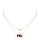 Heart Hexagon Bead Pendant Double Layered Necklace