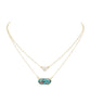 Heart Hexagon Bead Pendant Double Layered Necklace