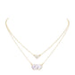 Heart Hexagon Bead Pendant Double Layered Necklace
