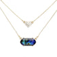 Heart Hexagon Bead Pendant Double Layered Necklace