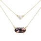 Heart Hexagon Bead Pendant Double Layered Necklace