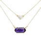Heart Hexagon Bead Pendant Double Layered Necklace