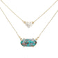 Heart Hexagon Bead Pendant Double Layered Necklace
