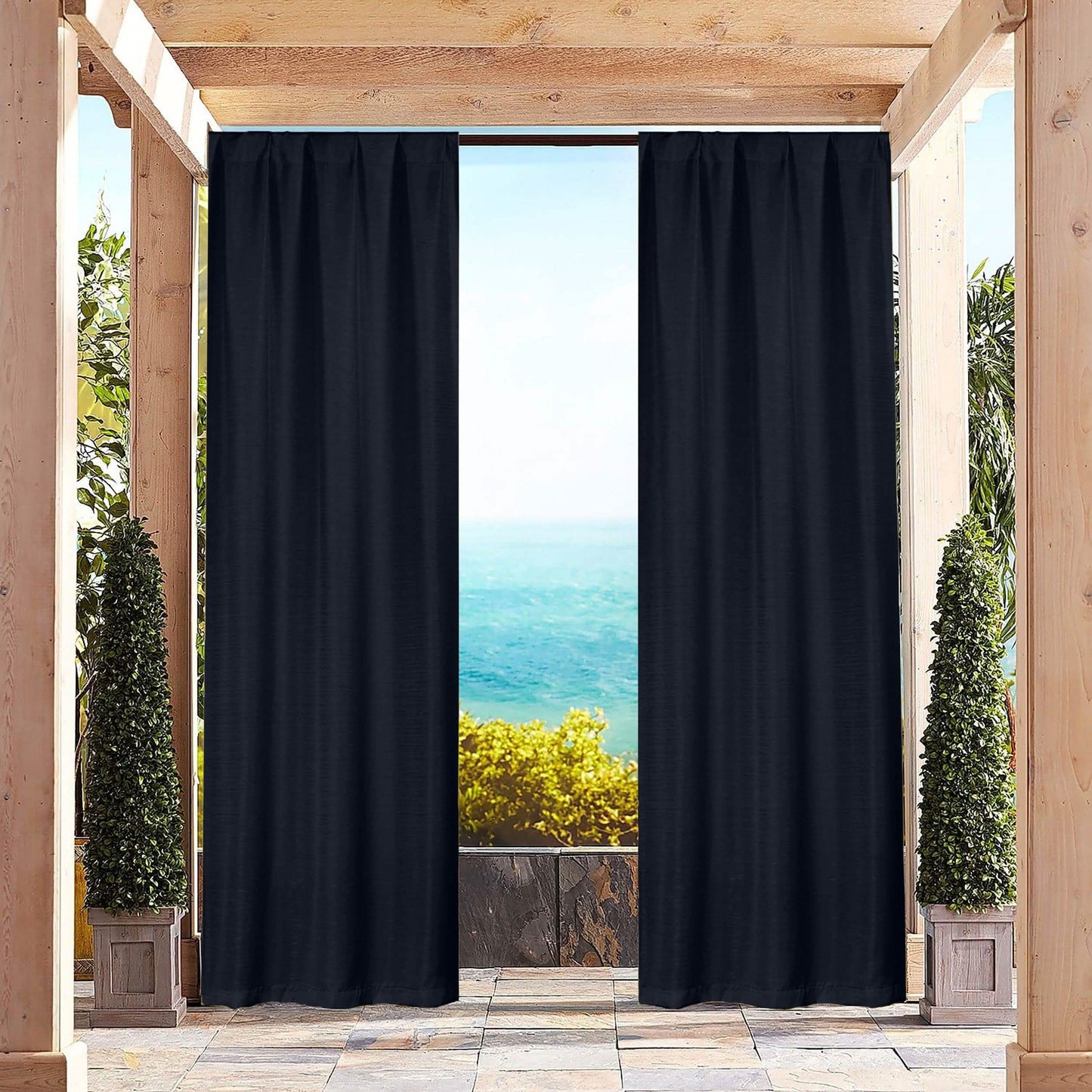 Par de paneles de cortinas opacas gruesas para interiores y exteriores