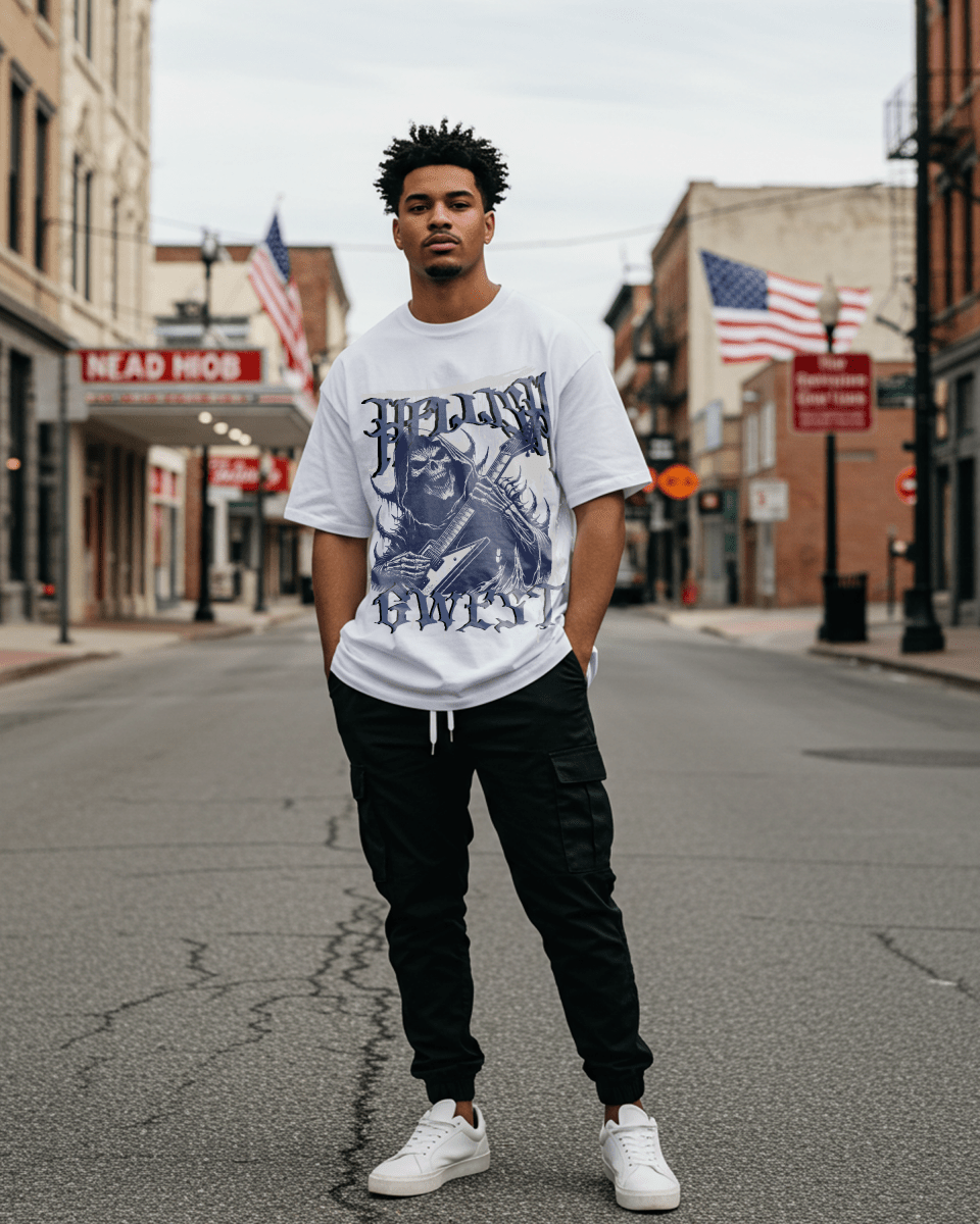 G West Hellish Chords Oversized T-Shirt Mens